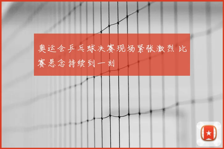 奥运会乒乓球决赛现场紧张激烈 比赛悬念持续到一刻
